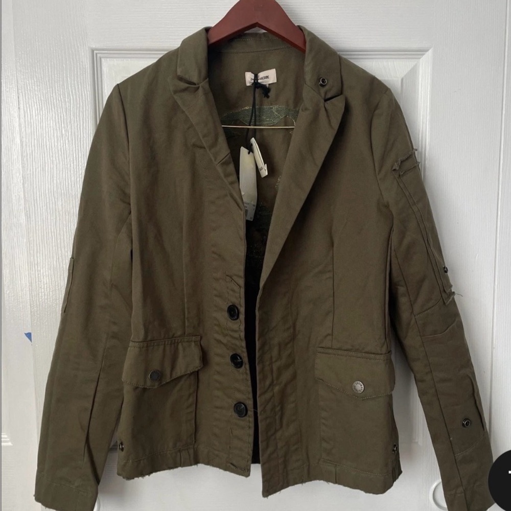 Zadig & Voltaire Virginia Camo Skull Lurex Embroidered Military Jacket - Picture 6 of 6